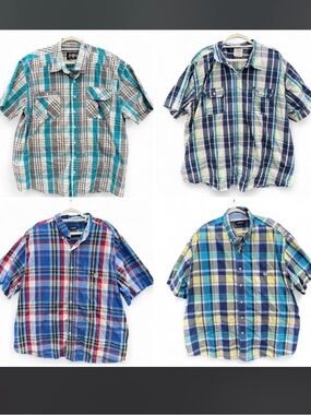 Lot of 4 Y2K Chaps Button Down Short Sleeve 3x